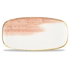 Studio Prints Homespun Accents Coral Chefs` Oblong Plate 13.875inch X 7.375inch / 35.5 X 18.9cm