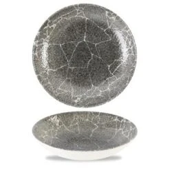 Studio Prints Kintsugi Reverse Quartz Black Coupe Bowl 9.75inch / 24.8cm