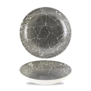 Studio Prints Kintsugi Reverse Quartz Black Coupe Bowl 7.25inch / 18.2cm 3 Studio Prints Kintsugi Reverse Quartz Black Coupe Bowl 7.25inch / 18.2cm