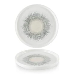 Studio Prints Fusion Agate Grey Chefs` Walled Plate 10.25inch / 26cm